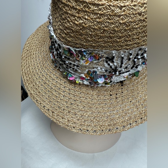 Eugenia Kim Straw Hat with Sequin Ribbon - Picture 5 of 11
